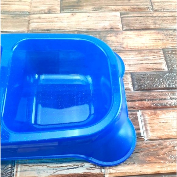 Non-Slip Double Dog Bowl Dish (Blue) Pet Food & Water Dish - Picture 3 of 5